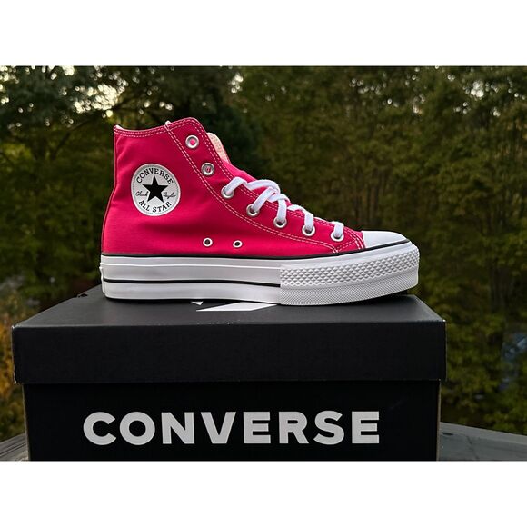 NEW Converse Womens Pink Chuck Taylor All Star Platform High Casual Sneaker Sz 9 - Picture 2 of 8